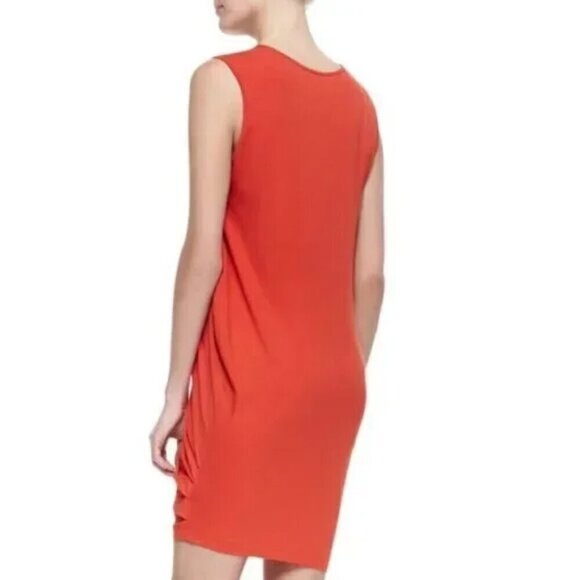 Mcq Alexander Mcqueen | Twisted Drape Dress in Terracotta Orange - Picture 11 of 12